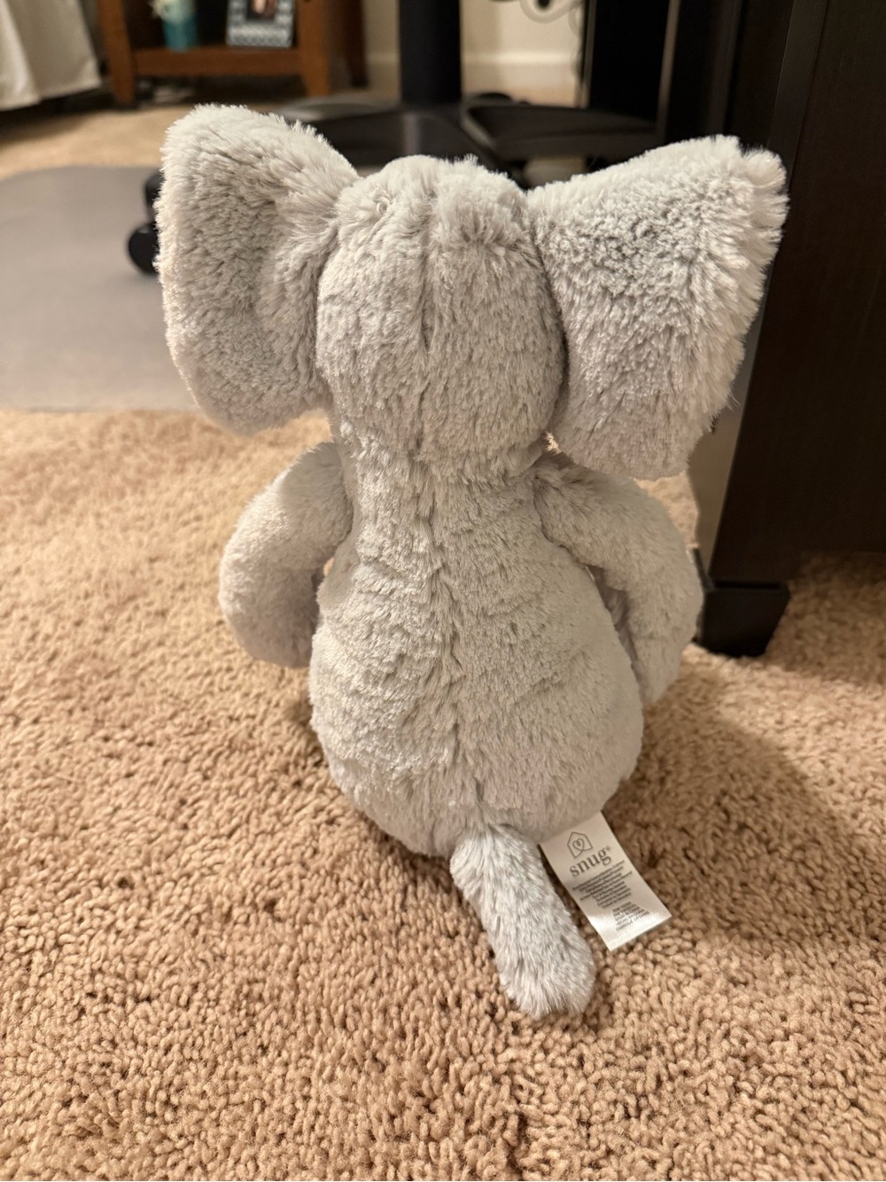 Plush Grey Elephant Stuffed Animal - Soft Cuddly Toy - Picture 2 of 3